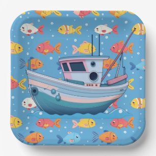 Fishing Boat Paper Plate