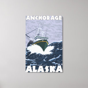 Fishing Boat Scene - Anchorage, Alaska Canvas Print