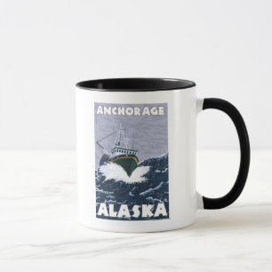 Fishing Boat Scene - Anchorage, Alaska Mug