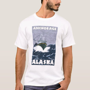 Fishing Boat Scene - Anchorage, Alaska T-Shirt