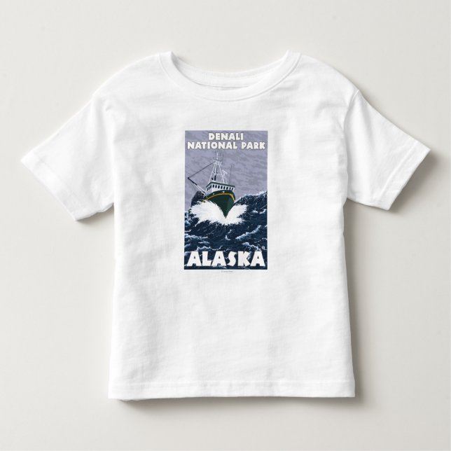 Fishing Boat Scene - Denali Nat'l Park, Alaska Toddler T-Shirt (Front)