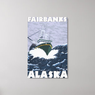 Fishing Boat Scene - Fairbanks, Alaska Canvas Print