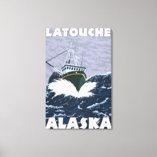 Fishing Boat Scene - Latouche, Alaska Canvas Print