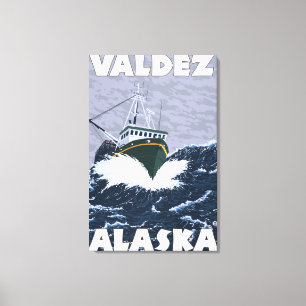 Fishing Boat Scene - Valdez, Alaska Canvas Print