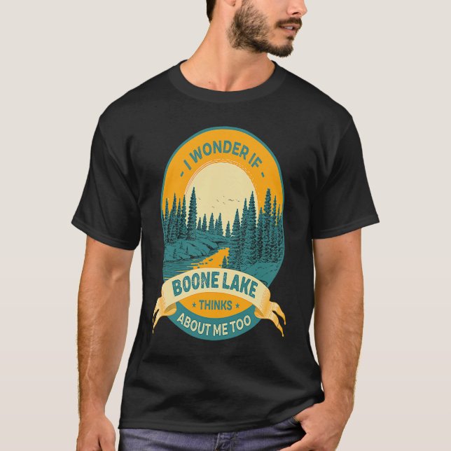 Fishing Boating Camping Lake Vacation Boone Lake T-Shirt (Front)