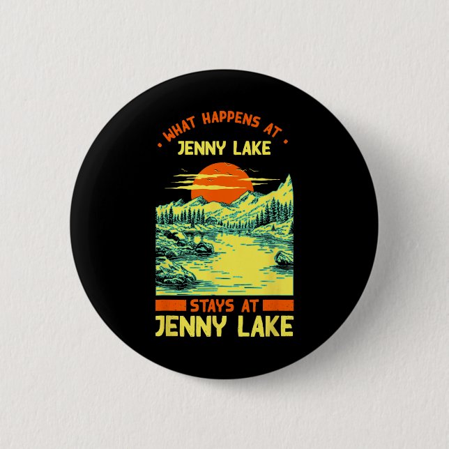 Fishing Boating Camping Lake Vacation Jenny Lake  6 Cm Round Badge (Front)