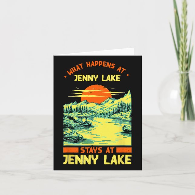 Fishing Boating Camping Lake Vacation Jenny Lake  Card (Front)