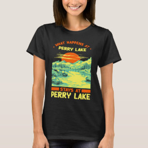Fishing Boating Camping Lake Vacation Perry Lake T-Shirt