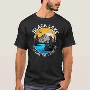 Fishing Boating Camping Lakeview Black Lake T-Shirt