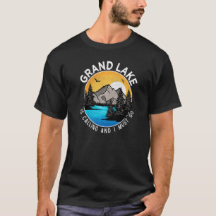 Fishing Boating Camping Lakeview Grand Lake T-Shirt