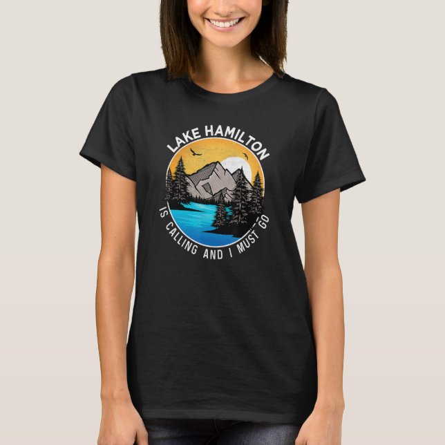 Fishing Boating Camping   Lakeview Lake Hamilton T-Shirt (Front)