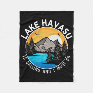 Fishing Boating Camping - Lakeview Lake Havasu Fleece Blanket