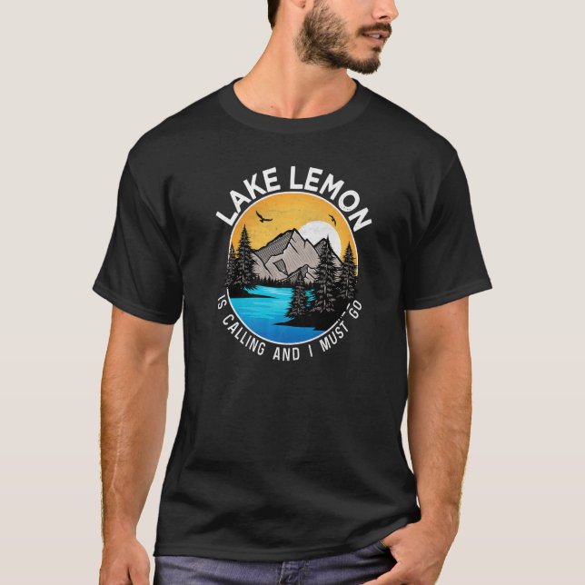 Fishing Boating Camping  Lakeview Lake Lemon T-Shirt (Front)