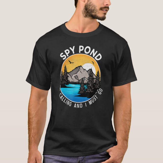 Fishing Boating Camping   Lakeview Spy Pond T-Shirt (Front)