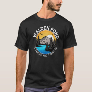 Fishing Boating Camping Lakeview Walden Pond T-Shirt