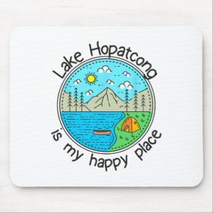 Fishing Boating Camping - My Happy Place Lake Hopa Mouse Pad