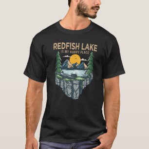 Fishing Boating Camping  My Happy Place Redfish La T-Shirt