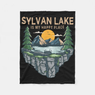 Fishing Boating Camping - My Happy Place Sylvan La Fleece Blanket