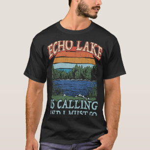 Fishing Boating Camping Retro Lake Vacation Echo L T-Shirt