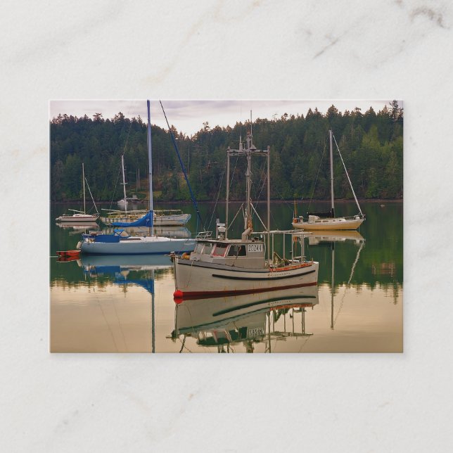 Fishing Boats and Sailboats Business Card (Front)