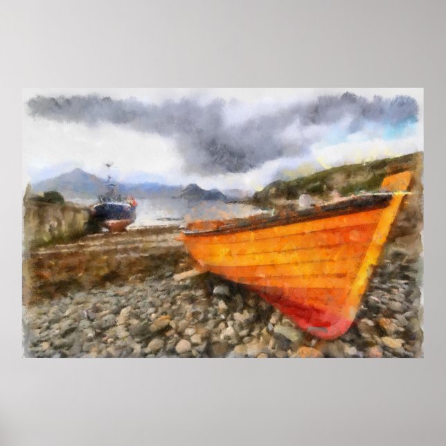 Fishing boats at Elgol Poster (Front)