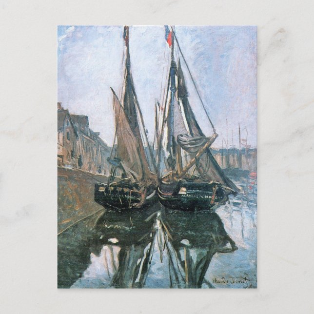 Fishing Boats at Honfleur by Claude Monet Postcard (Front)