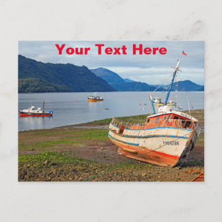 Fishing boats, Hornopiren, Chile Postcard