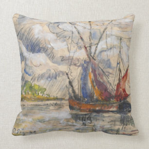 Fishing Boats in La Rochelle, c.1919-21 Cushion