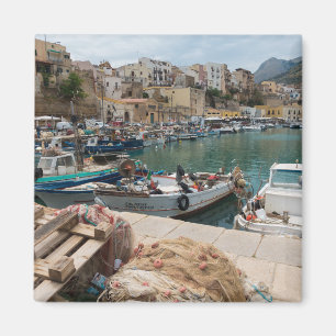 Fishing boats in the Castellammare del Golfo port Magnet