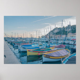 Fishing boats in the harbour of Nice, France Poster