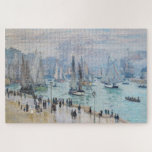 Fishing Boats Leaving the Harbor | Claude Monet Jigsaw Puzzle<br><div class="desc">Fishing Boats Leaving the Harbor,  Le Havre (1874) by French impressionist artist Claude Monet. Original fine art painting is an oil on canvas depicting an abstract seascape with ships on the water and people in the foreground.

Use the design tools to add custom text or personalize the image.</div>