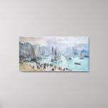 Fishing Boats Leaving the Harbour | Claude Monet Canvas Print<br><div class="desc">Fishing Boats Leaving the Harbour,  Le Havre (1874) by French impressionist artist Claude Monet. Original fine art painting is an oil on canvas depicting an abstract seascape with ships on the water and people in the foreground.

Use the design tools to add custom text or personalise the image.</div>