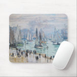 Fishing Boats Leaving the Harbour | Claude Monet Mouse Pad<br><div class="desc">Fishing Boats Leaving the Harbour,  Le Havre (1874) by French impressionist artist Claude Monet. Original fine art painting is an oil on canvas depicting an abstract seascape with ships on the water and people in the foreground.

Use the design tools to add custom text or personalise the image.</div>