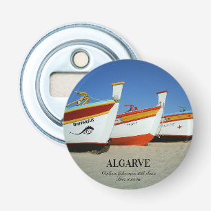 Fishing Boats on Algarve's Beach Photo Bottle Opener