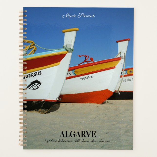 Fishing Boats on Algarve's Beach Photo Planner (Front)