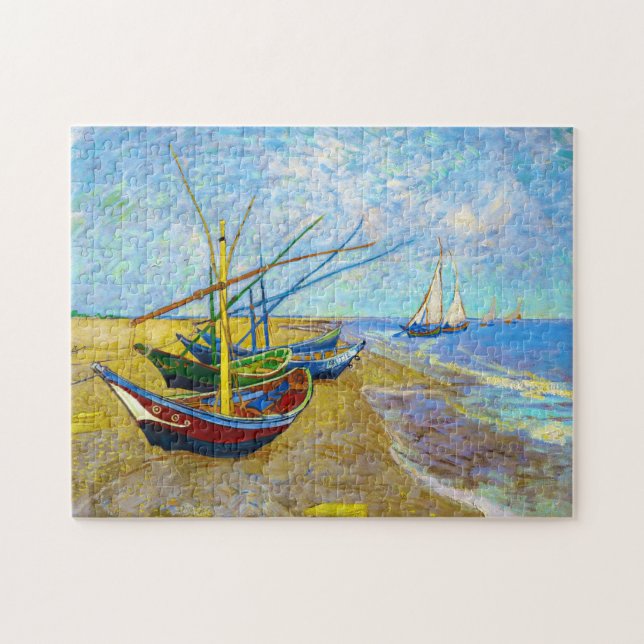 Fishing Boats on the Beach by Vincent Van Gogh art Jigsaw Puzzle (Horizontal)
