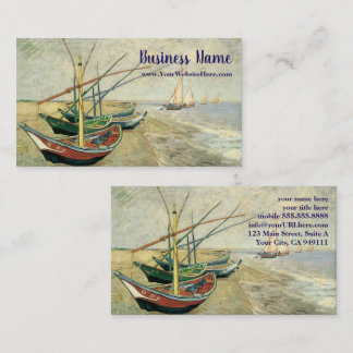 Fishing Boats on the Beach by Vincent van Gogh Business Card