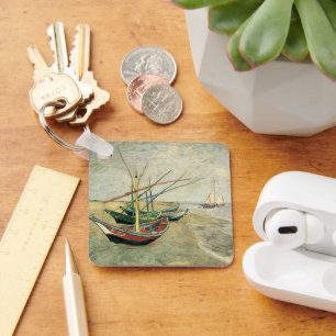 Fishing Boats on the Beach by Vincent van Gogh Key Ring