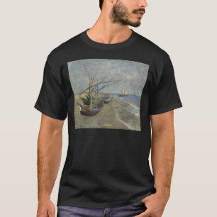 Fishing Boats on the Beach by Vincent Van Gogh T-Shirt
