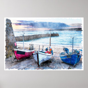 Fishing Boats - Sennen Cove, Cornwall, UK Poster