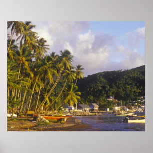 Fishing boats, Soufriere, St Lucia, Caribbean Poster