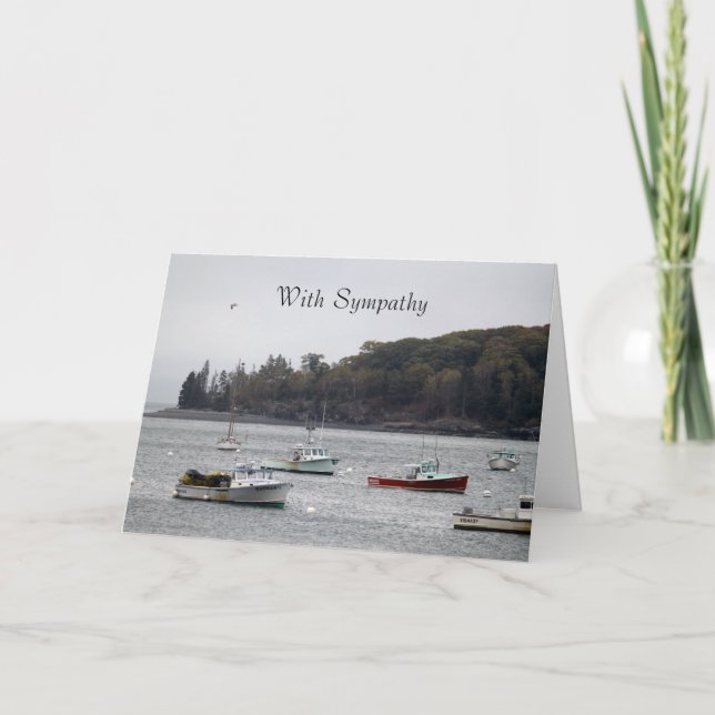 Fishing Boats Sympathy Card (Front)