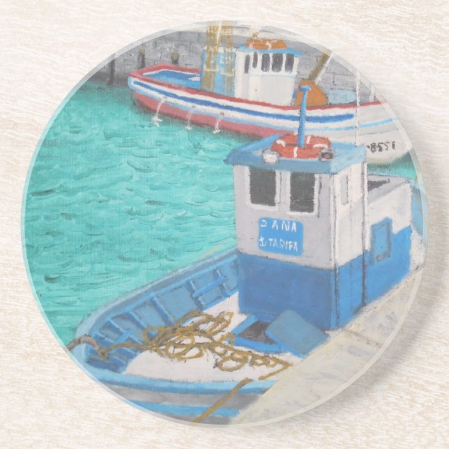 Fishing Boats-Tarifa Spain Coaster (Front)