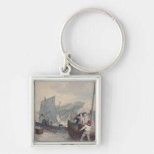 Fishing Boats Unloading Key Ring
