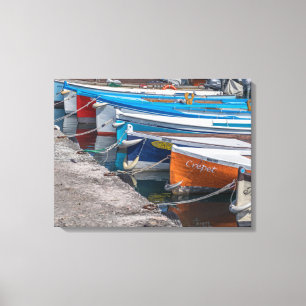 Fishing boats view canvas print