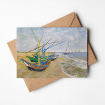 Fishing Boats | Vincent Van Gogh Card<br><div class="desc">Fishing Boats on the Beach at Saintes-Maries (1888) by Dutch post-impressionist artist Vincent Van Gogh. Original artwork is an oil on canvas seascape painting depicting several fishing boats on the ocean shore.

Use the design tools to add custom text or personalise the image.</div>