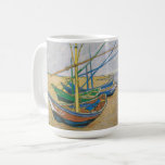 Fishing Boats | Vincent Van Gogh Coffee Mug<br><div class="desc">Fishing Boats on the Beach at Saintes-Maries (1888) by Dutch post-impressionist artist Vincent Van Gogh. Original artwork is an oil on canvas seascape painting depicting several fishing boats on the ocean shore.

Use the design tools to add custom text or personalise the image.</div>