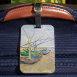 Fishing Boats | Vincent Van Gogh Luggage Tag<br><div class="desc">Fishing Boats on the Beach at Saintes-Maries (1888) by Dutch post-impressionist artist Vincent Van Gogh. Original artwork is an oil on canvas seascape painting depicting several fishing boats on the ocean shore.

Use the design tools to add custom text or personalise the image.</div>