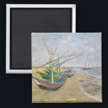 Fishing Boats | Vincent Van Gogh Magnet<br><div class="desc">Fishing Boats on the Beach at Saintes-Maries (1888) by Dutch post-impressionist artist Vincent Van Gogh. Original artwork is an oil on canvas seascape painting depicting several fishing boats on the ocean shore.

Use the design tools to add custom text or personalise the image.</div>