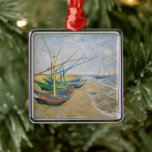 Fishing Boats | Vincent Van Gogh Metal Tree Decoration<br><div class="desc">Fishing Boats on the Beach at Saintes-Maries (1888) by Dutch post-impressionist artist Vincent Van Gogh. Original artwork is an oil on canvas seascape painting depicting several fishing boats on the ocean shore.

Use the design tools to add custom text or personalise the image.</div>